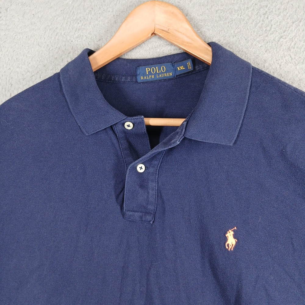Polo Ralph Lauren Classic Fit Pique Short Sleeve Polo Shirt XXL Navy Blue - Picture 6 of 9